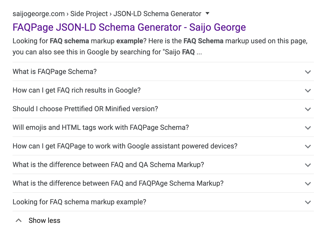 example of faq schema